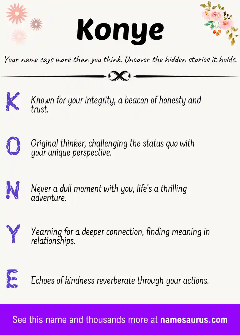 Acrostic poem about Konye.