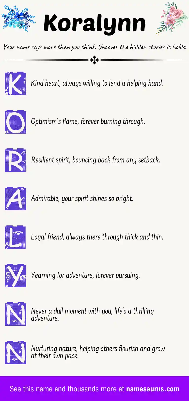 Acrostic poem about Koralynn.