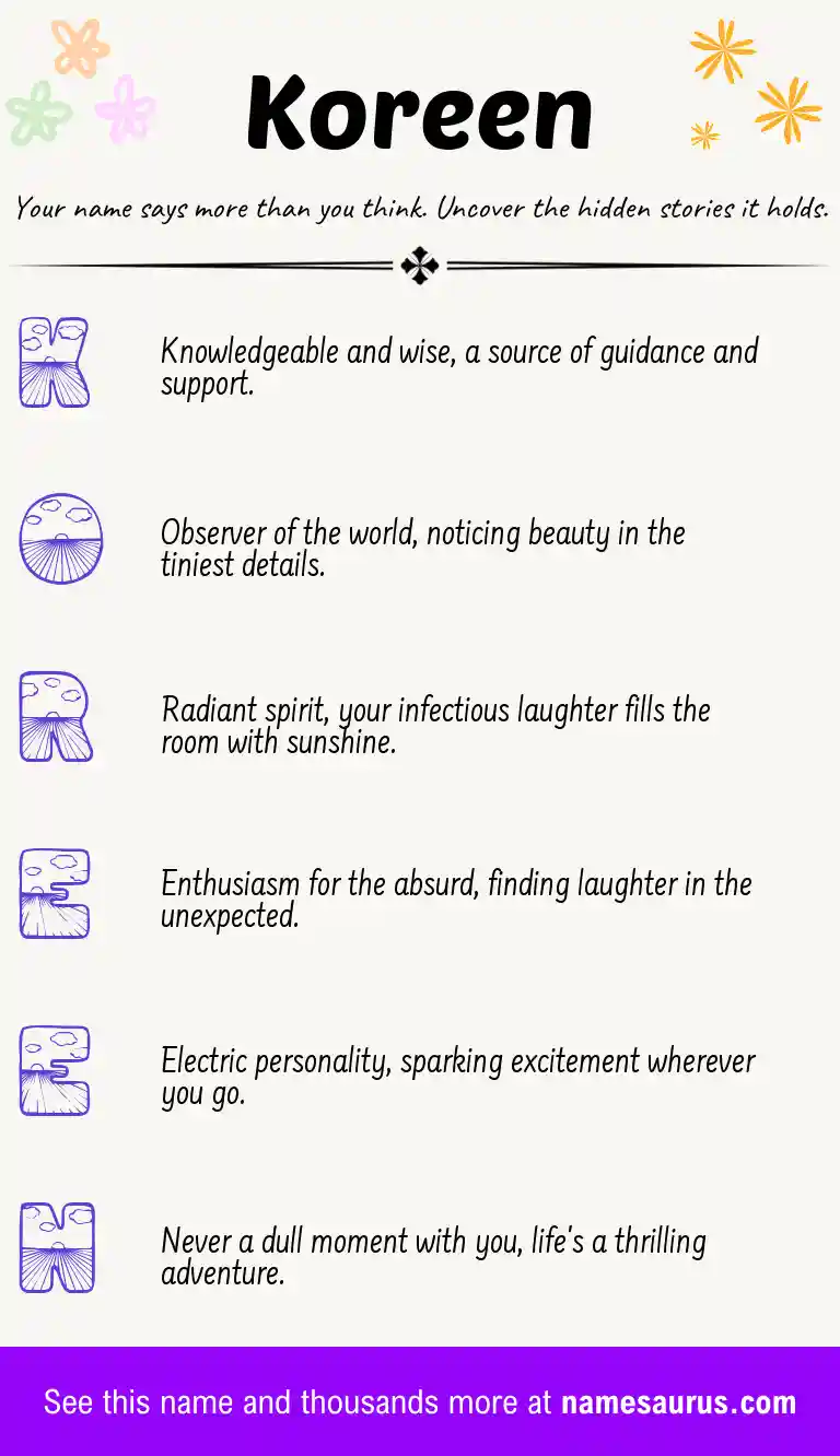 Acrostic poem about Koreen.