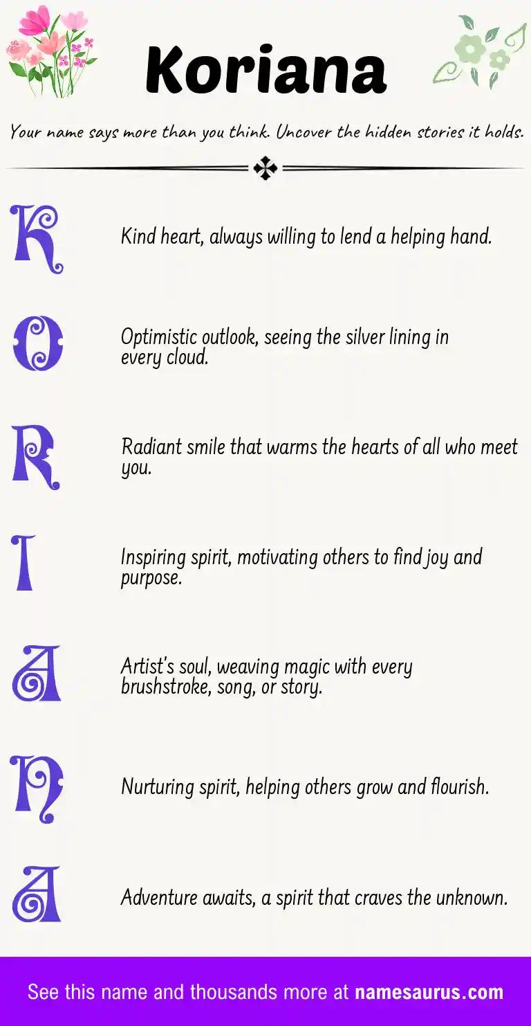 Acrostic poem about Koriana.