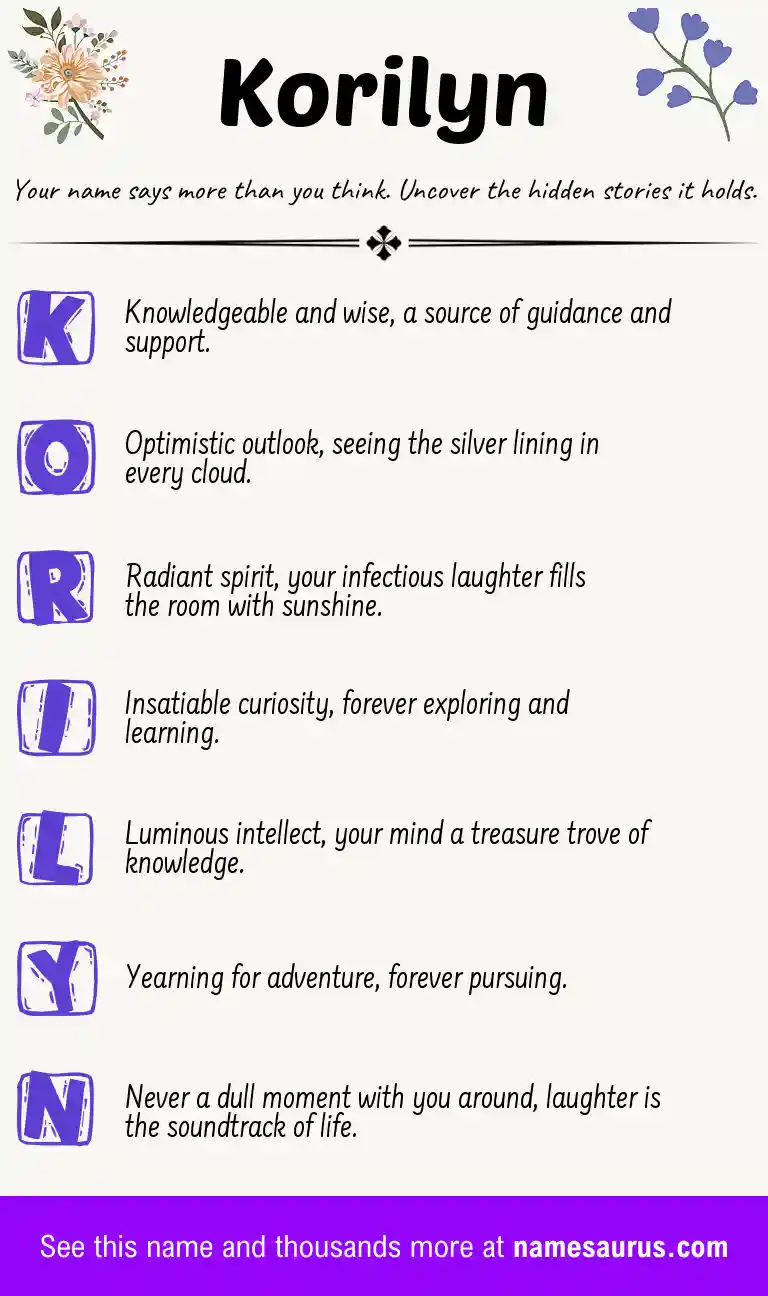 Acrostic poem about Korilyn.