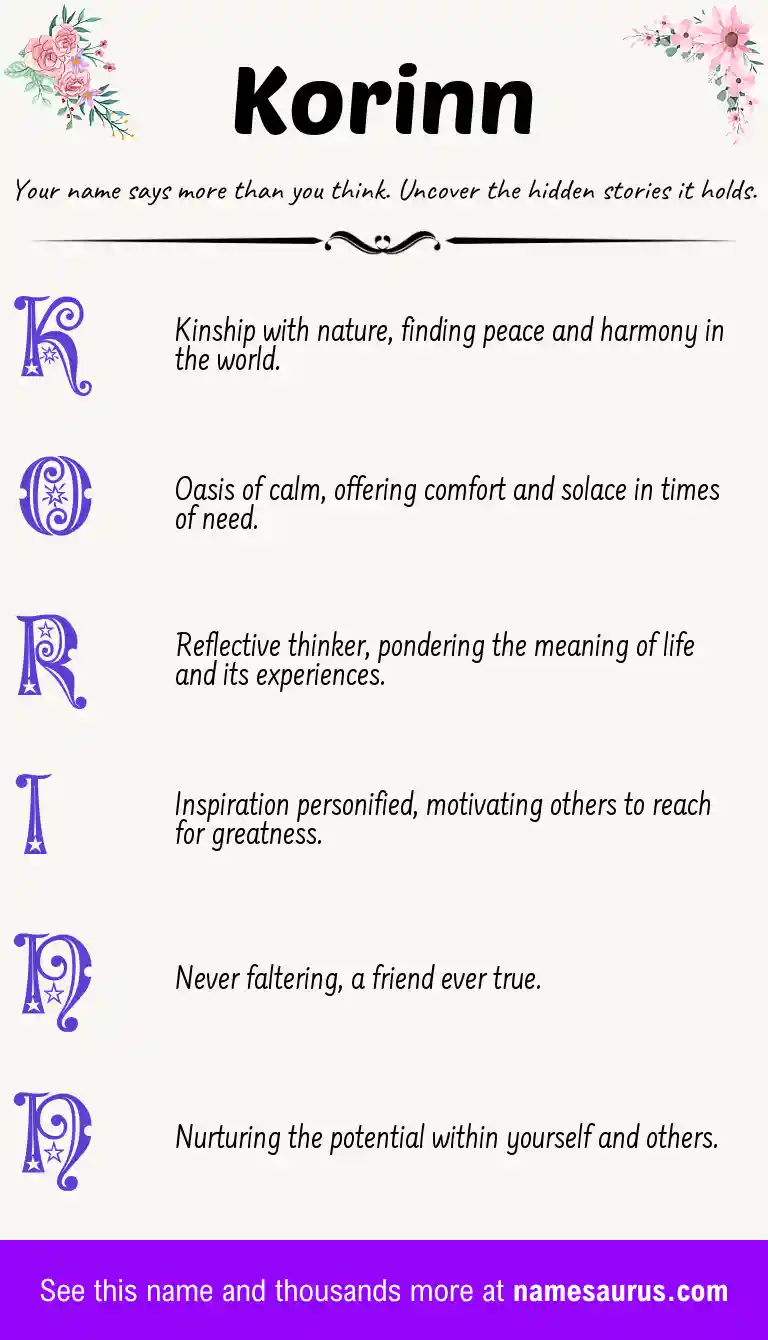 Acrostic poem about Korinn.