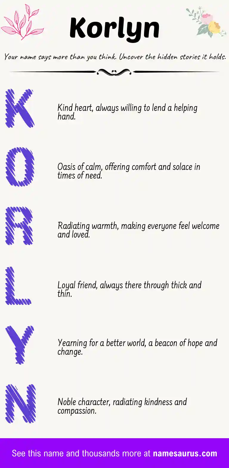 Acrostic poem about Korlyn.