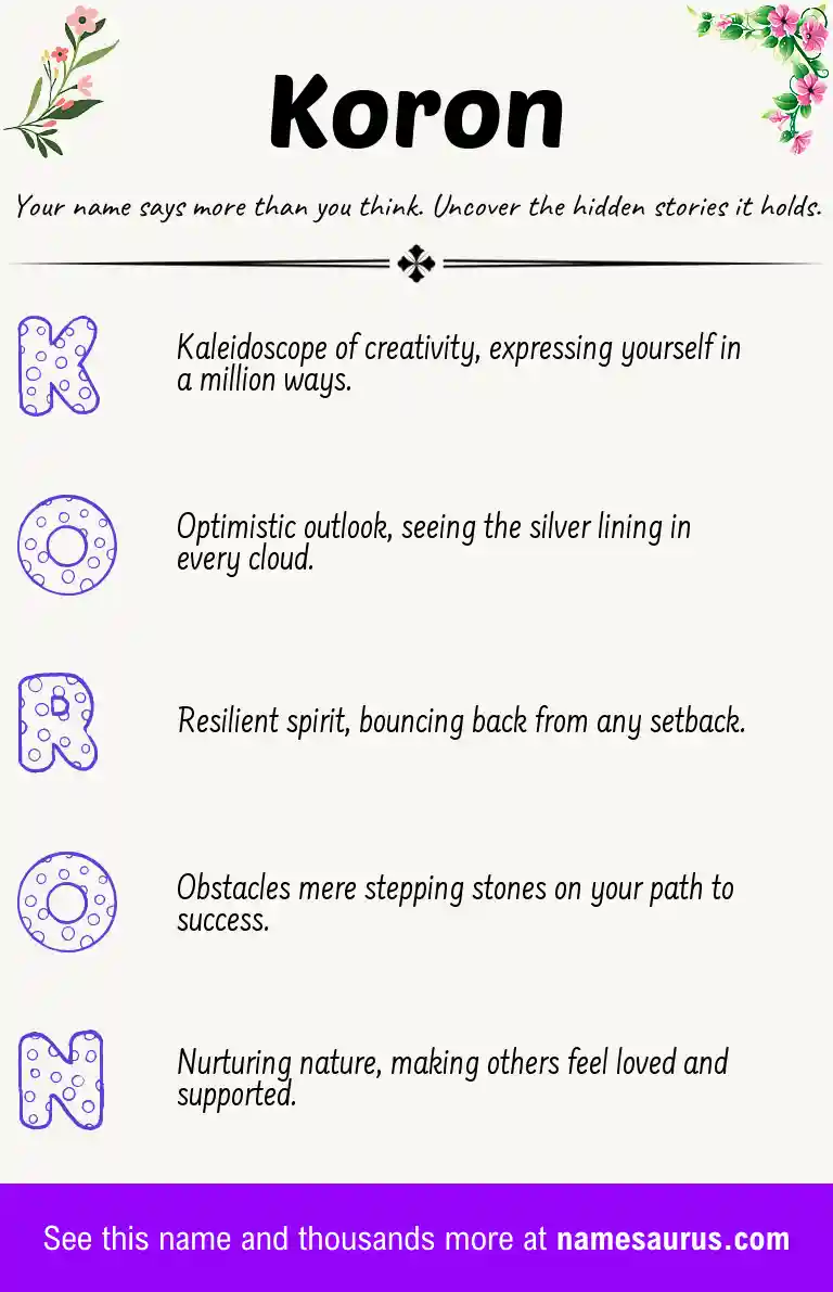 Acrostic poem about Koron.