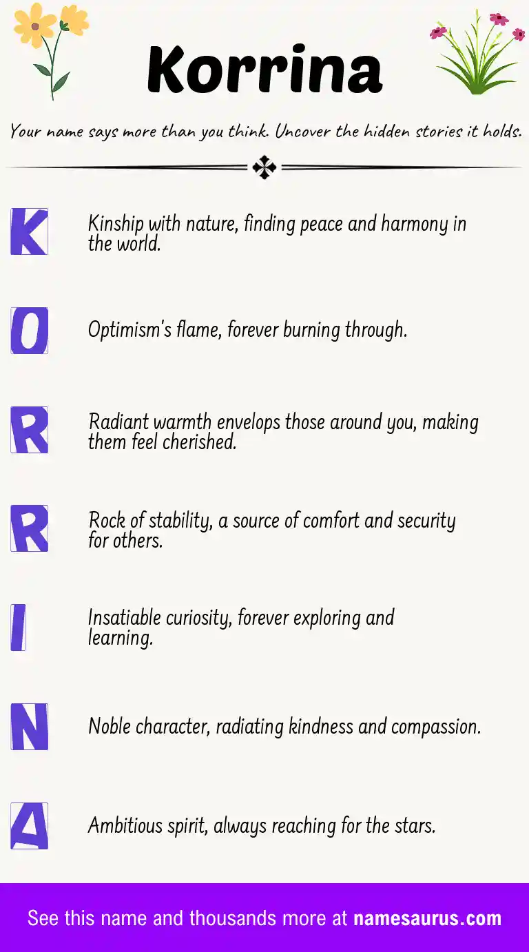 Acrostic poem about Korrina.