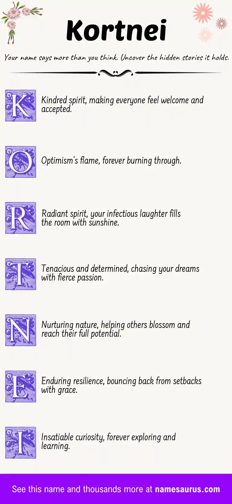 Acrostic poem about Kortnei.