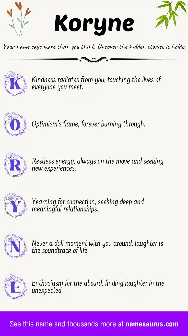 Acrostic poem about Koryne.