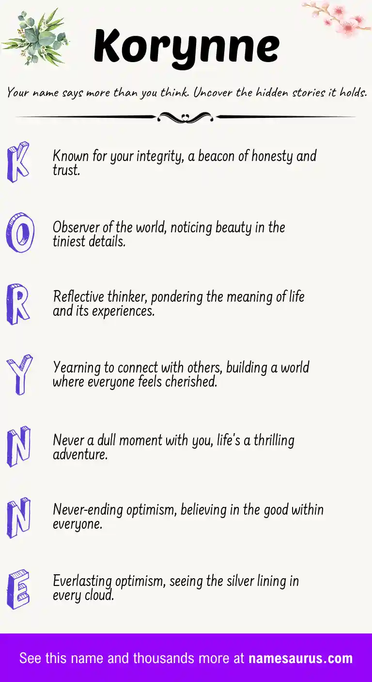 Acrostic poem about Korynne.