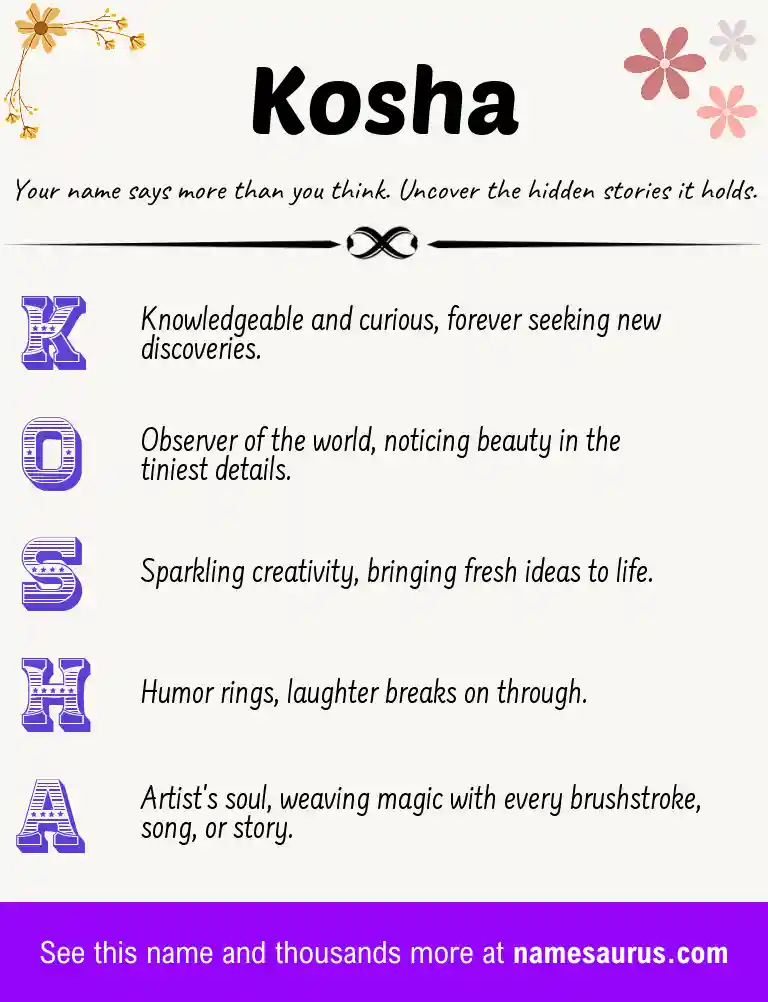 Acrostic poem about Kosha.