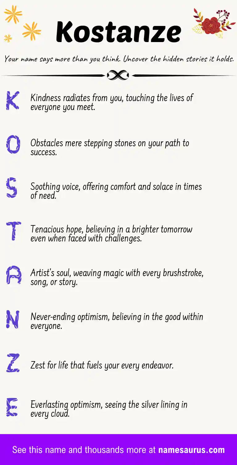Acrostic poem about Kostanze.