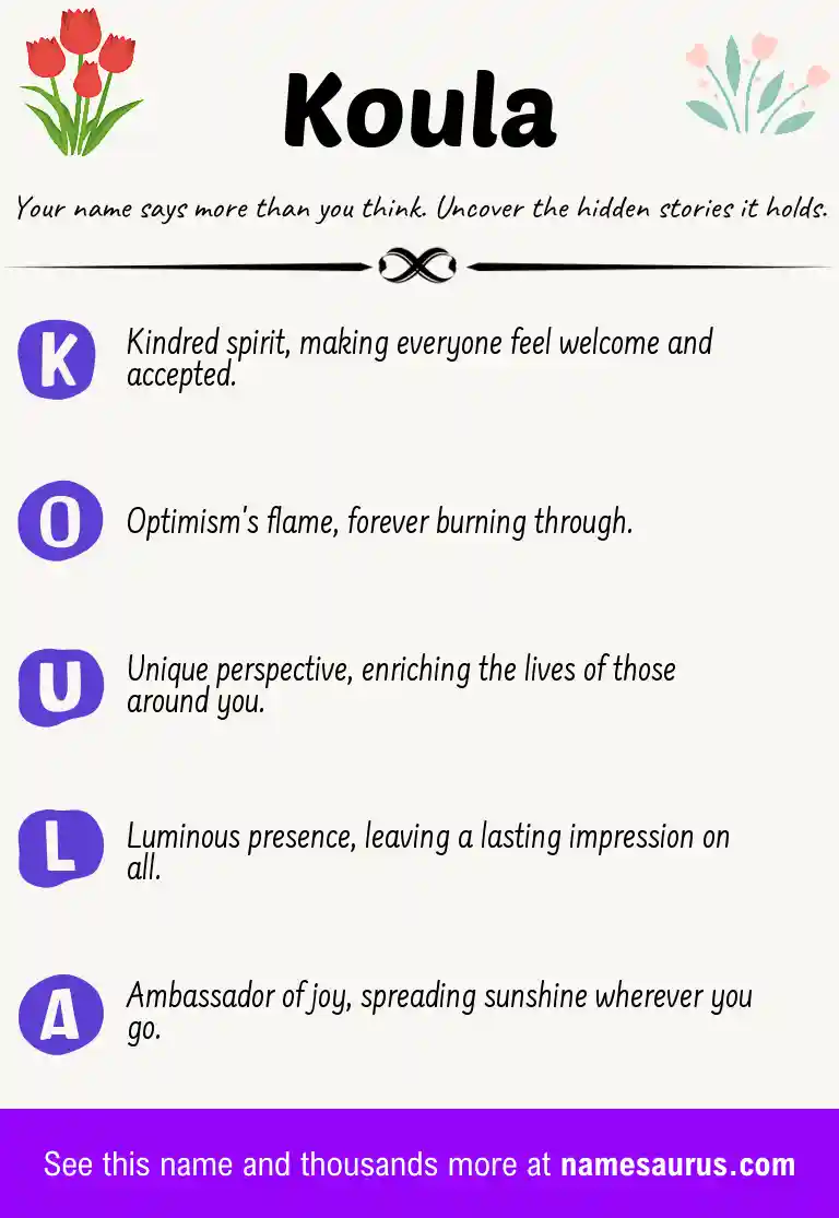 Acrostic poem about Koula.