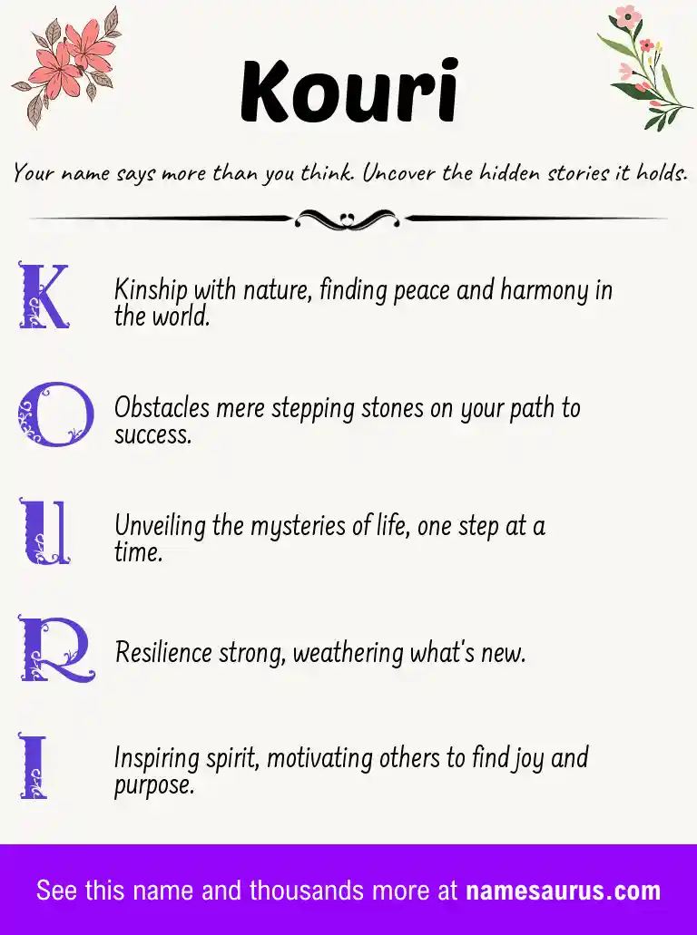 Acrostic poem about Kouri.