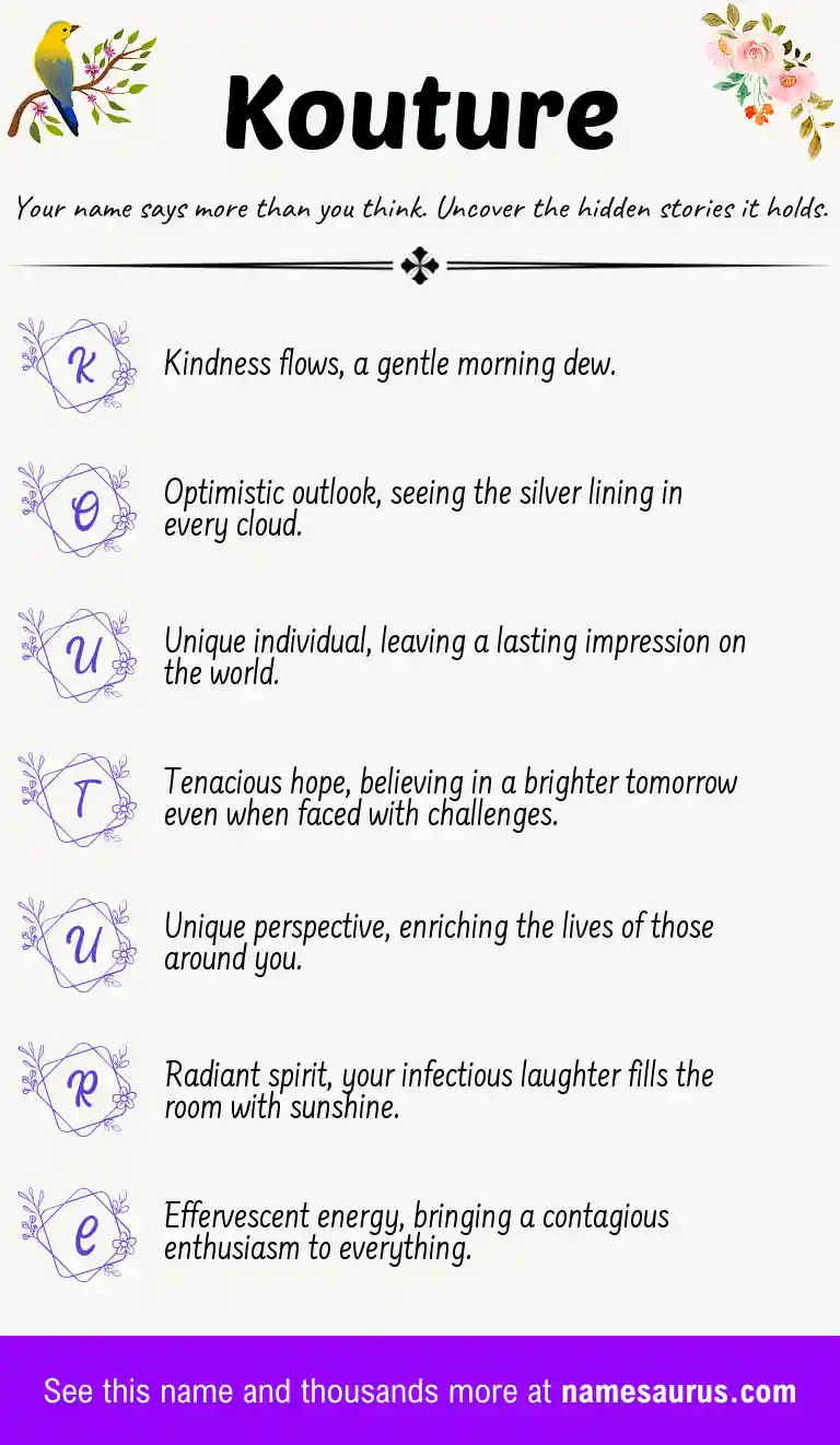 Acrostic poem about Kouture.