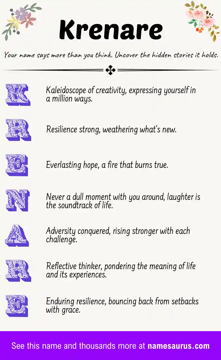 Acrostic poem about Krenare.