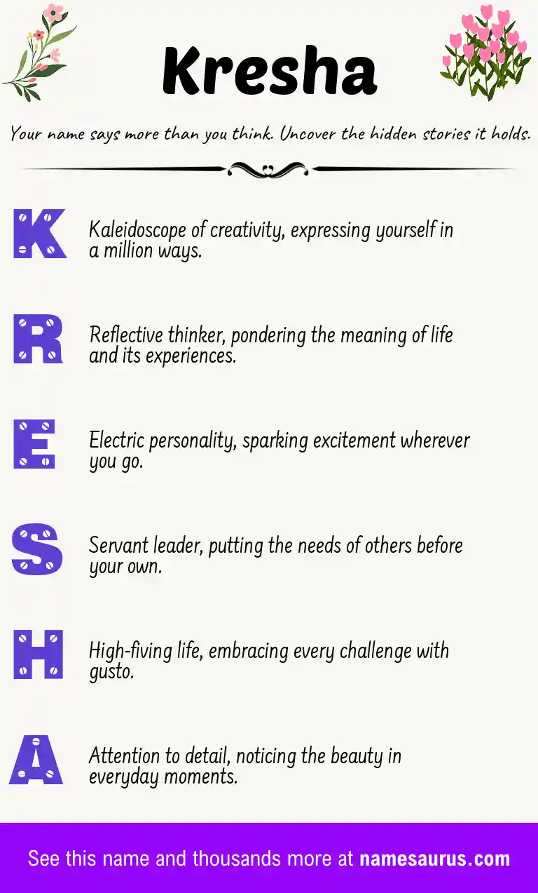 Acrostic poem about Kresha.