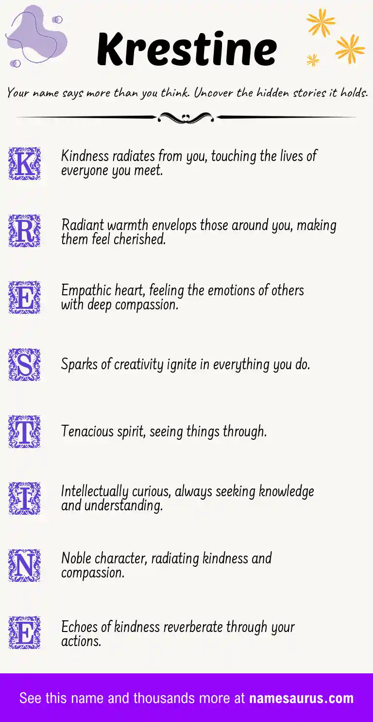 Acrostic poem about Krestine.