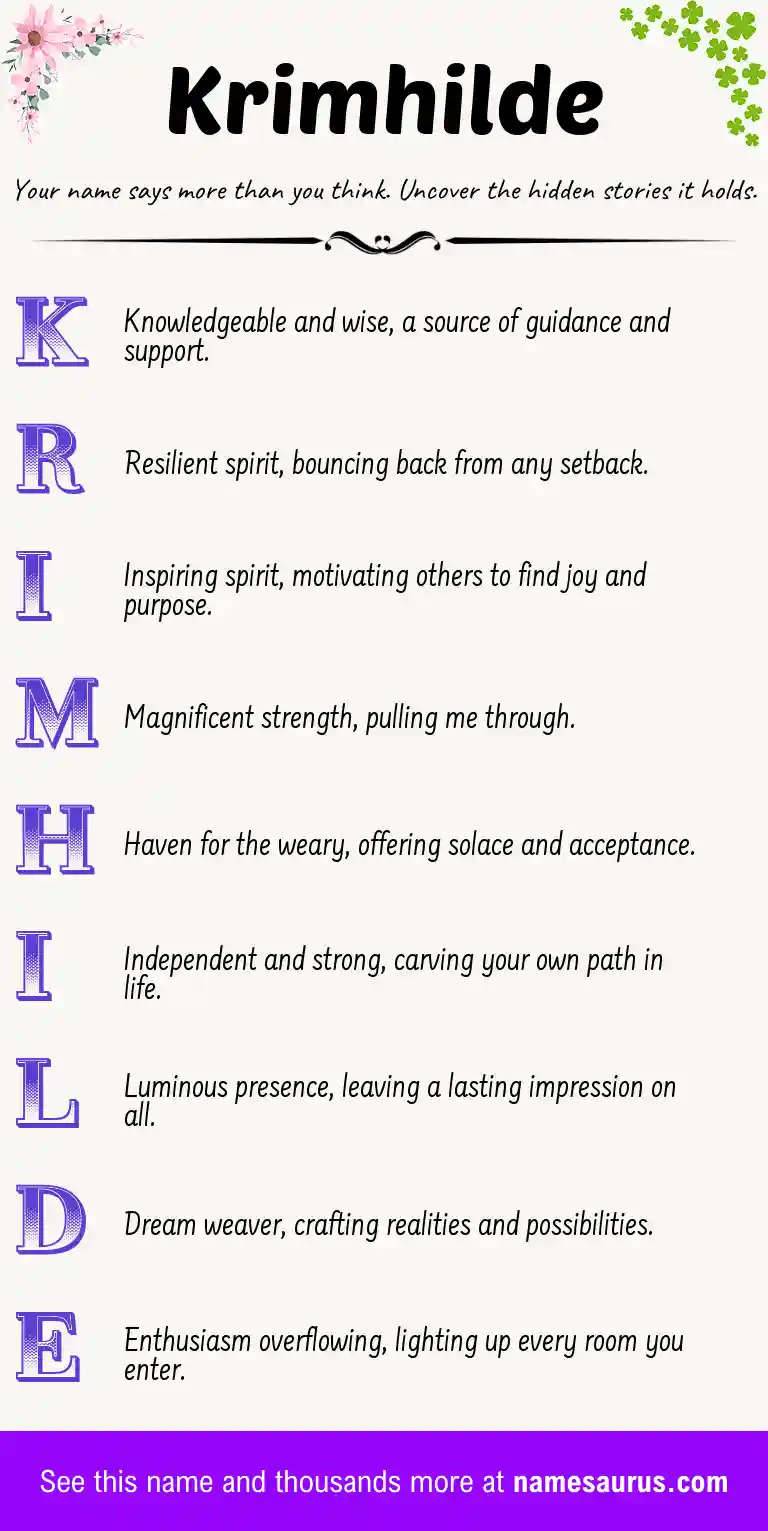Acrostic poem about Krimhilde.