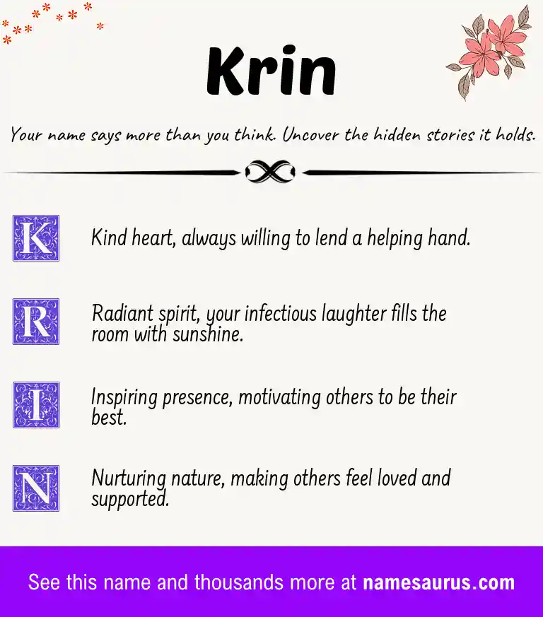 Acrostic poem about Krin.