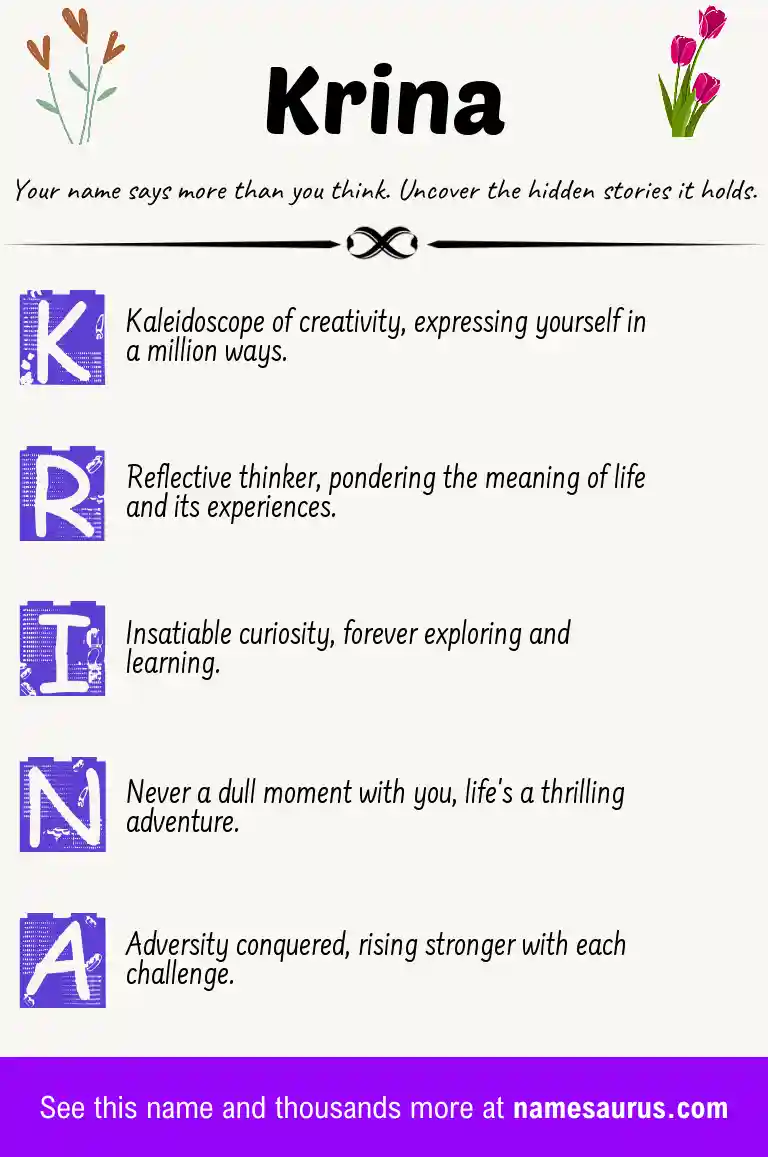 Acrostic poem about Krina.