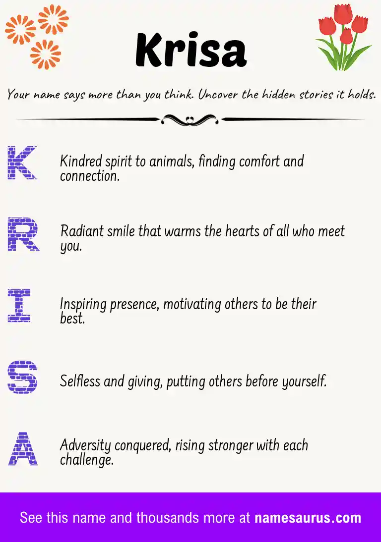 Acrostic poem about Krisa.