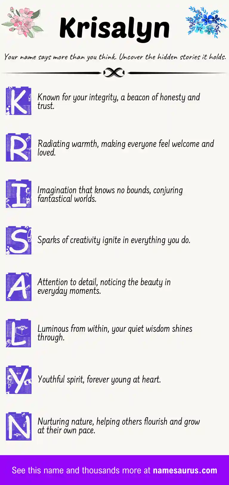 Acrostic poem about Krisalyn.