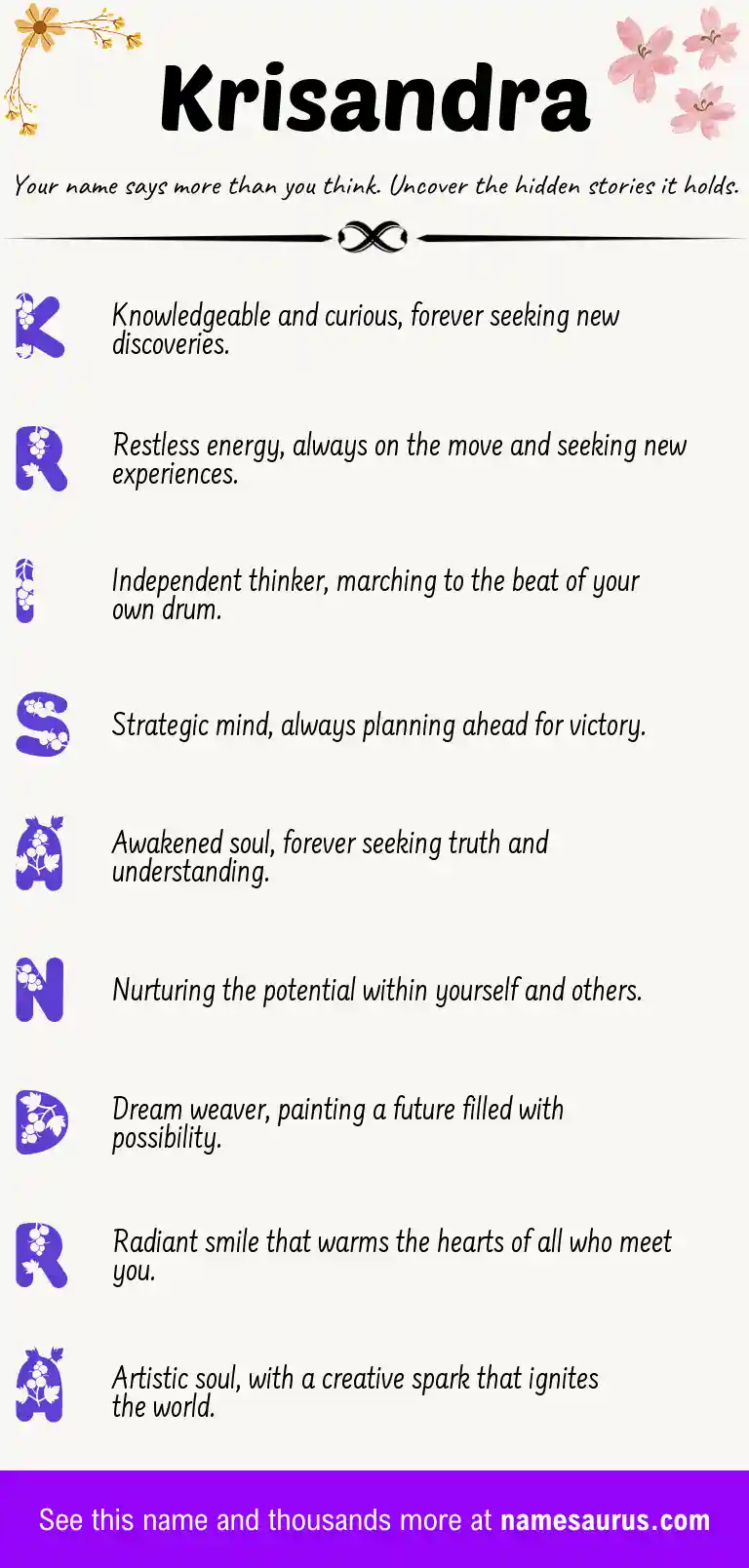 Acrostic poem about Krisandra.