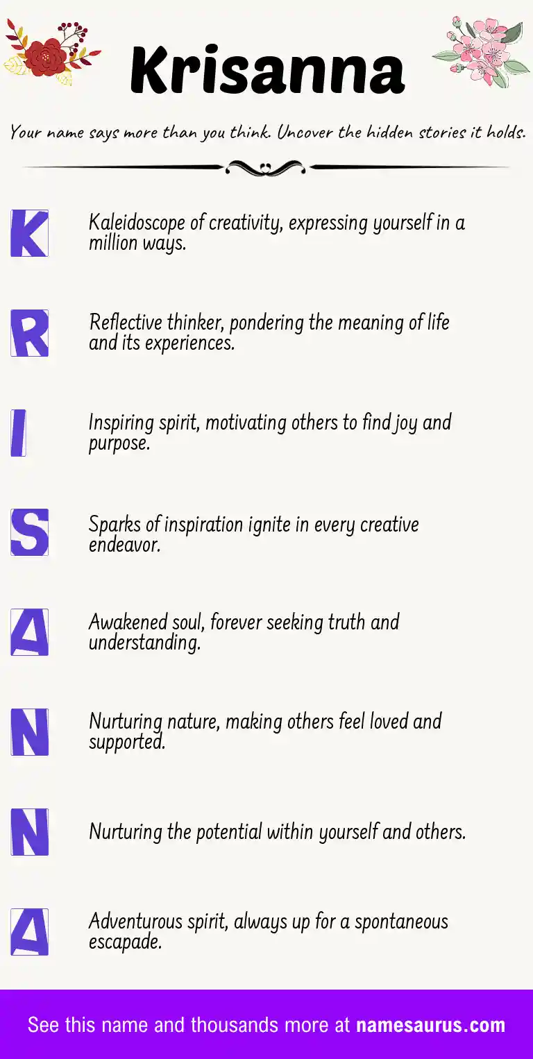 Acrostic poem about Krisanna.