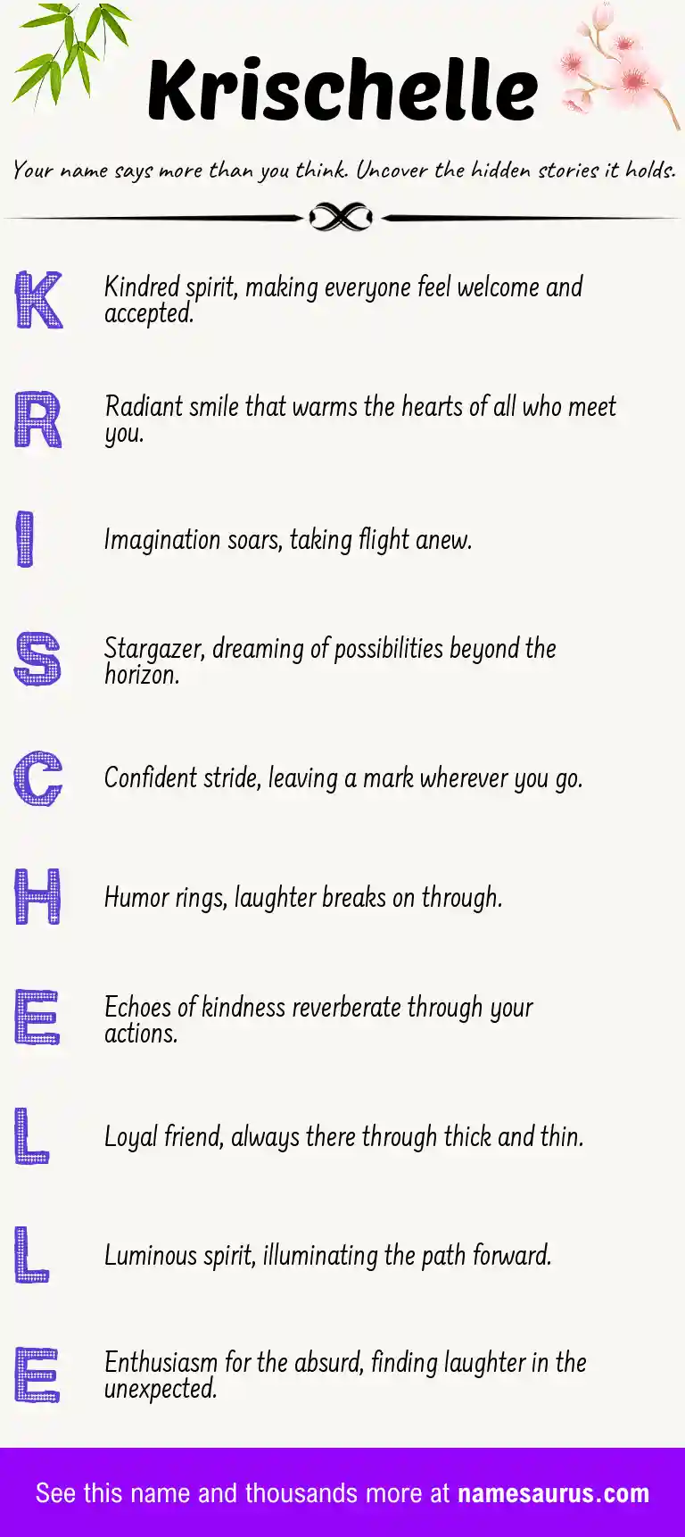 Acrostic poem about Krischelle.