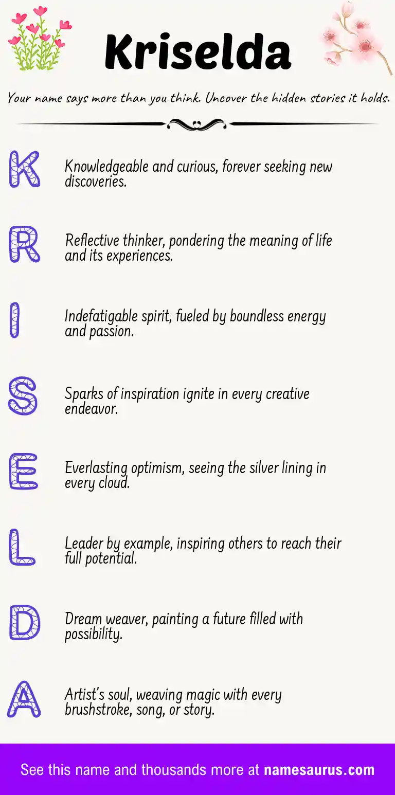 Acrostic poem about Kriselda.
