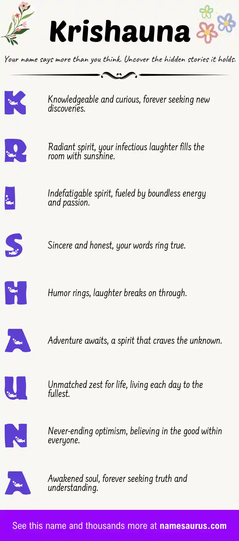 Acrostic poem about Krishauna.