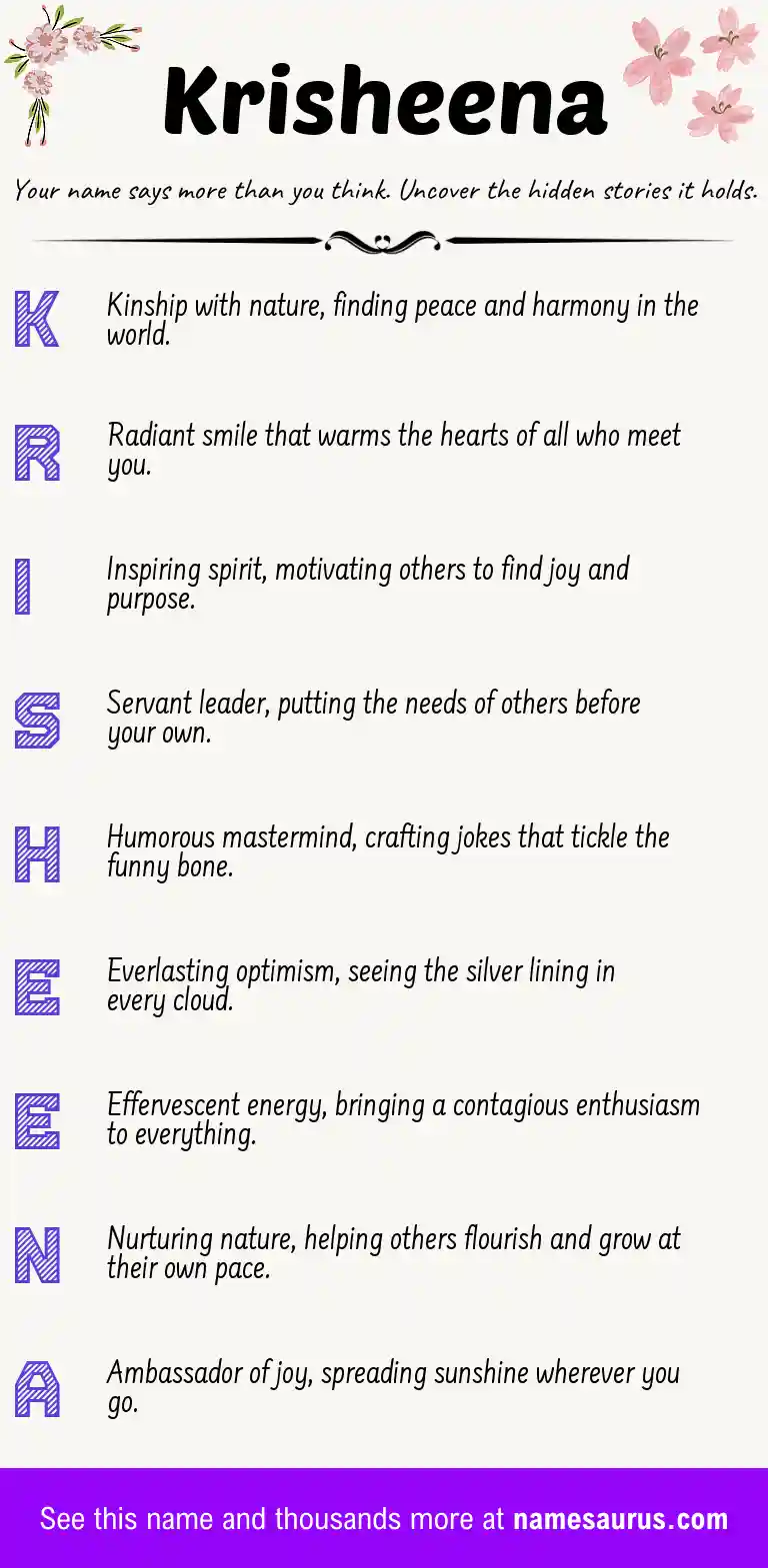 Acrostic poem about Krisheena.