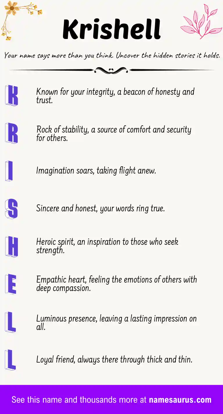 Acrostic poem about Krishell.