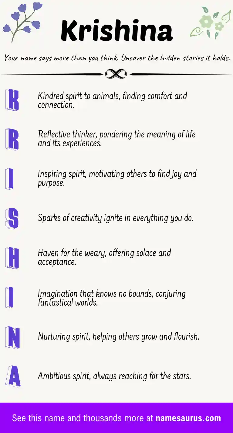 Acrostic poem about Krishina.