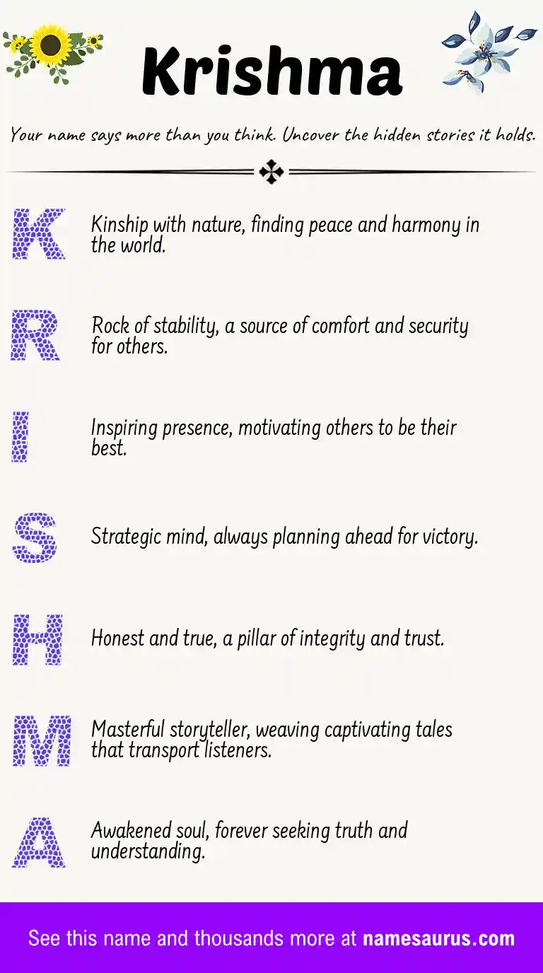 Acrostic poem about Krishma.