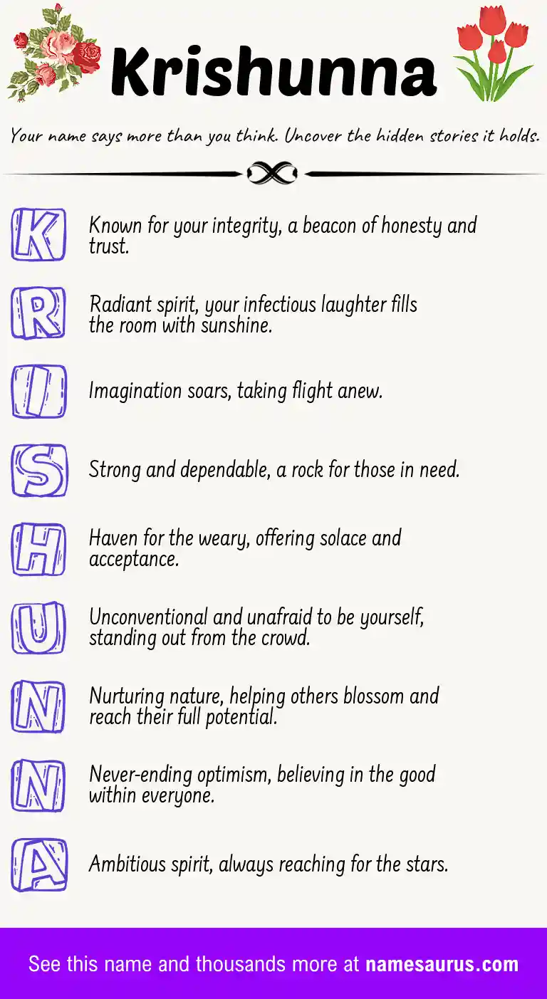 Acrostic poem about Krishunna.