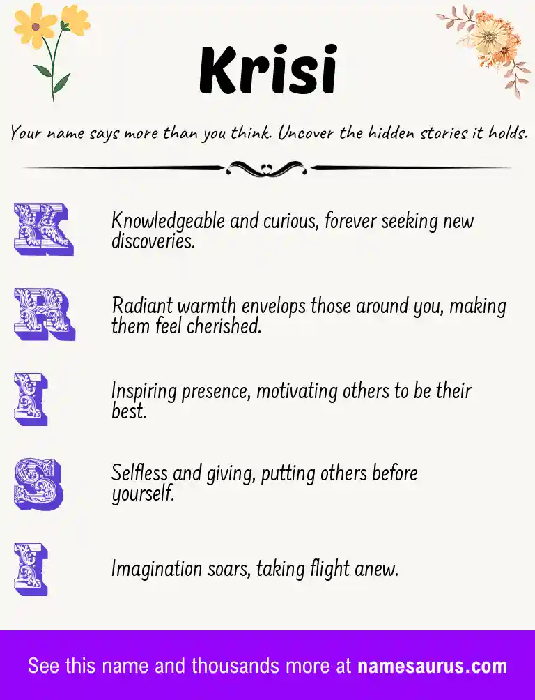 Acrostic poem about Krisi.
