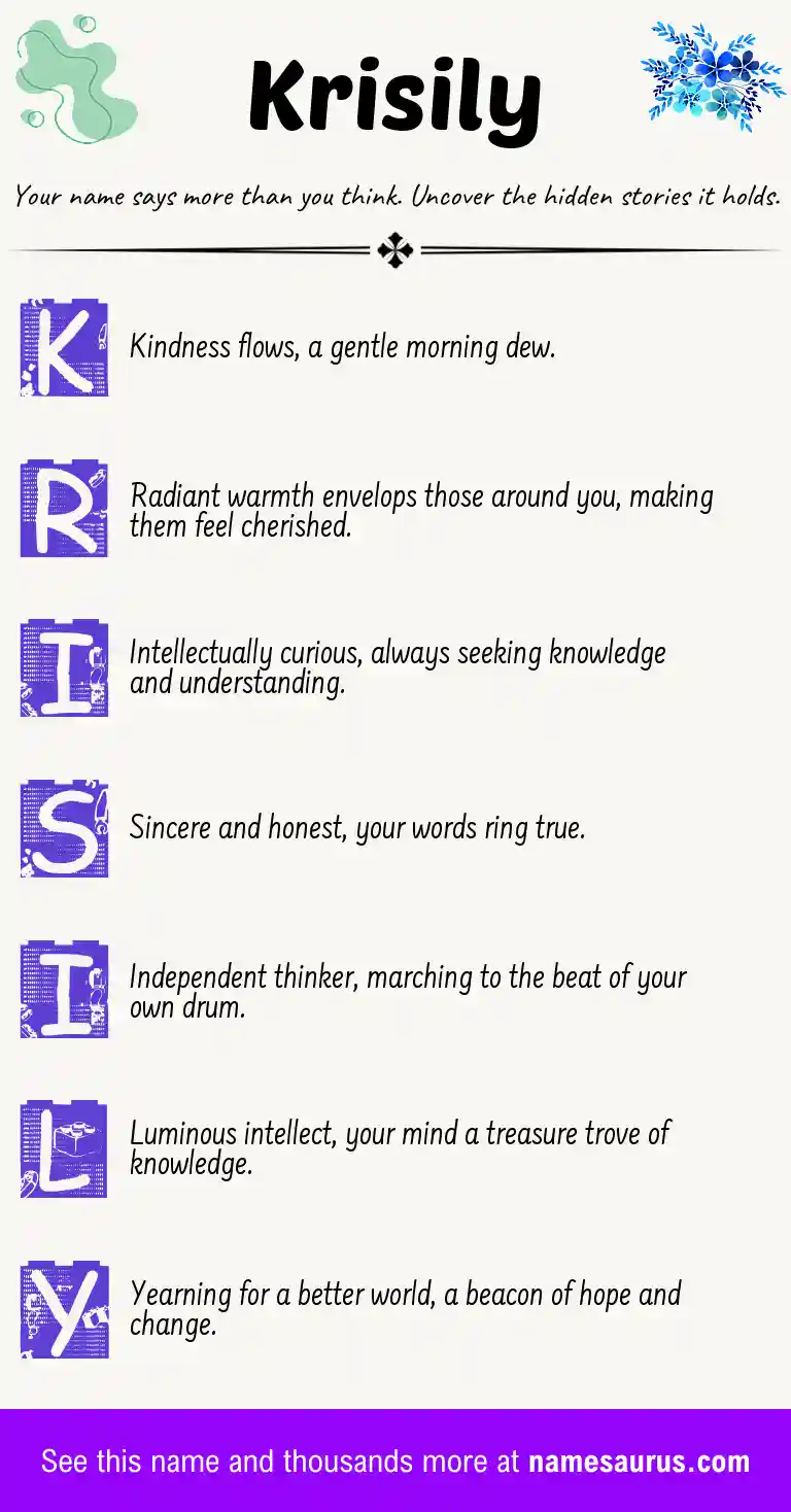 Acrostic poem about Krisily.