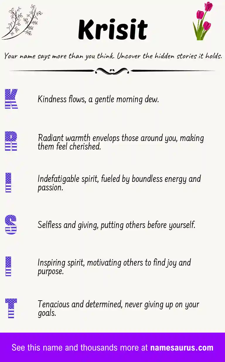 Acrostic poem about Krisit.