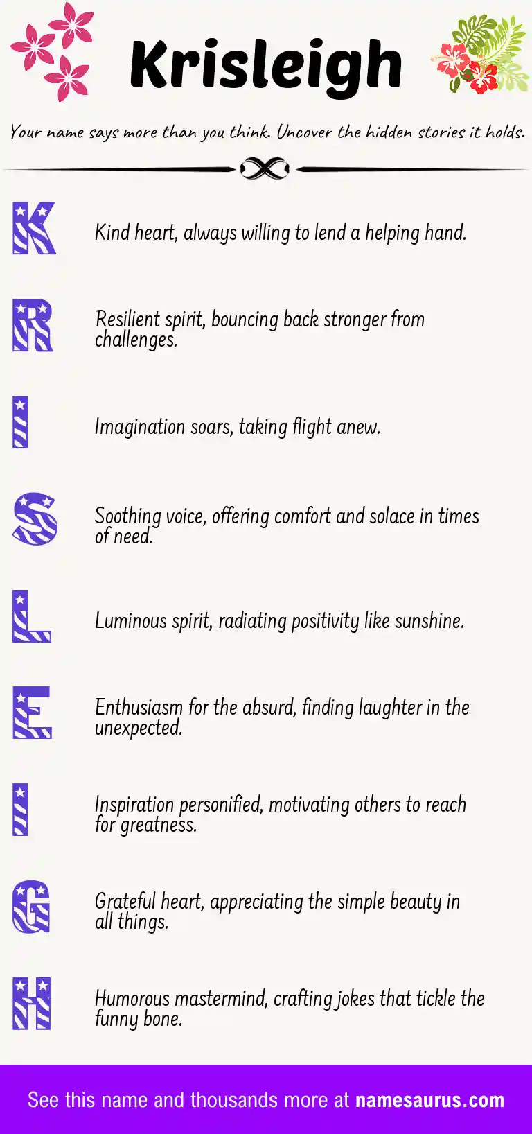 Acrostic poem about Krisleigh.