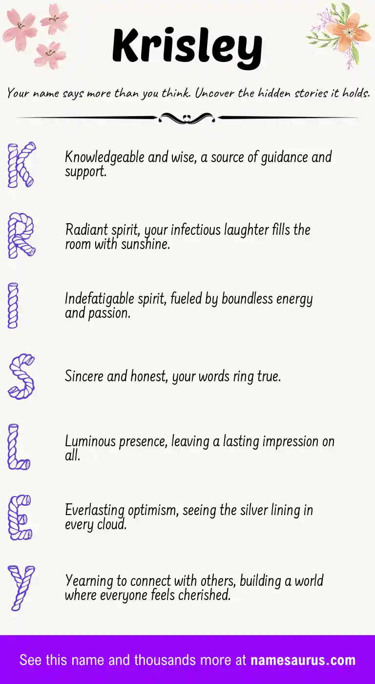 Acrostic poem about Krisley.