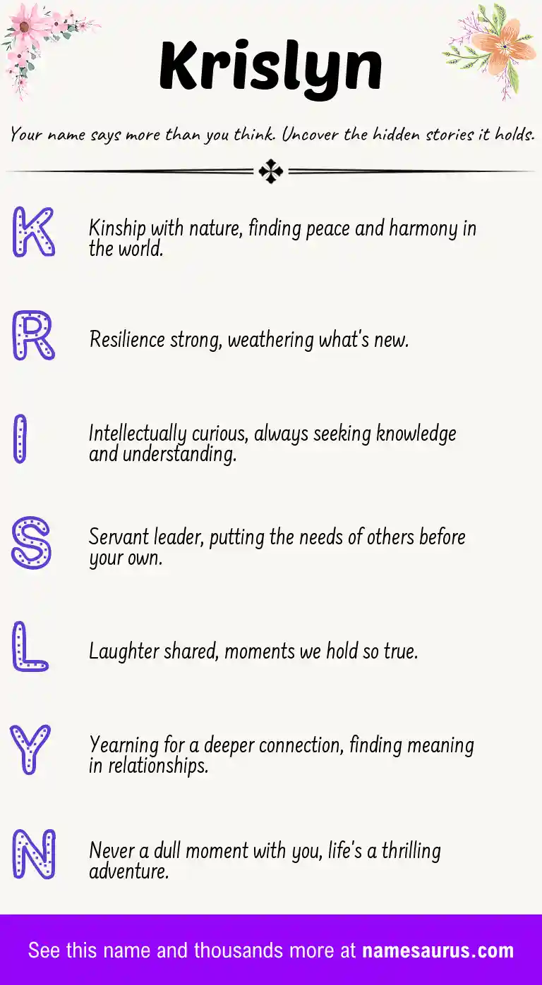 Acrostic poem about Krislyn.