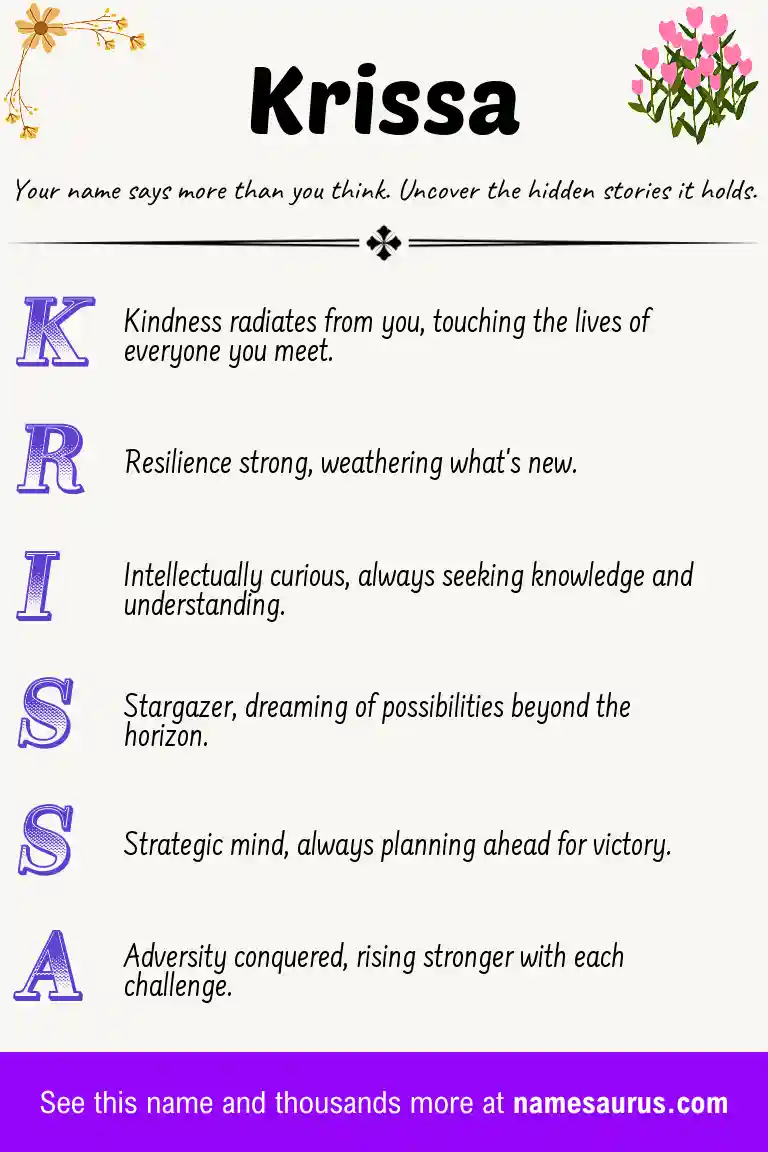 Acrostic poem about Krissa.