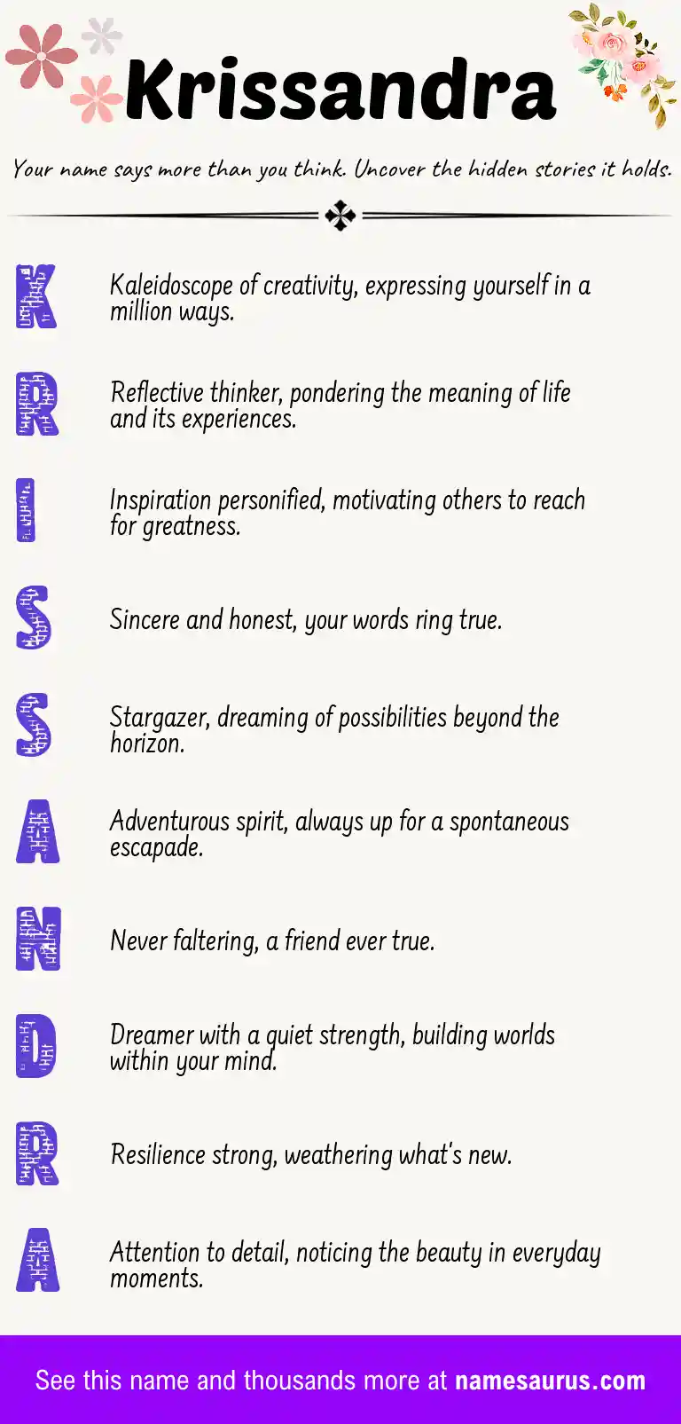 Acrostic poem about Krissandra.