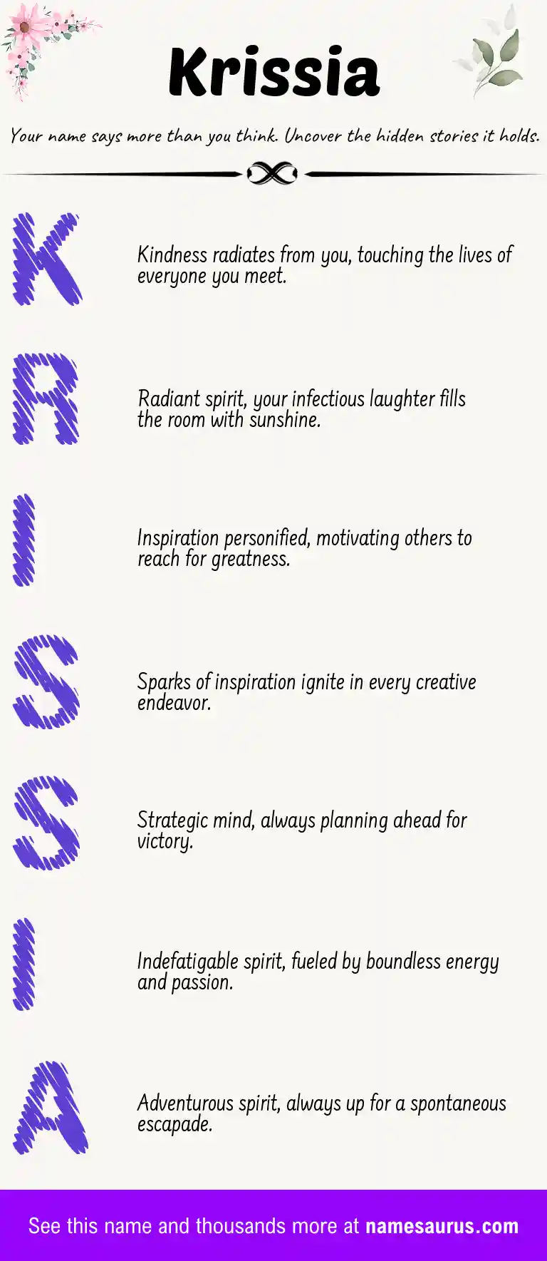 Acrostic poem about Krissia.