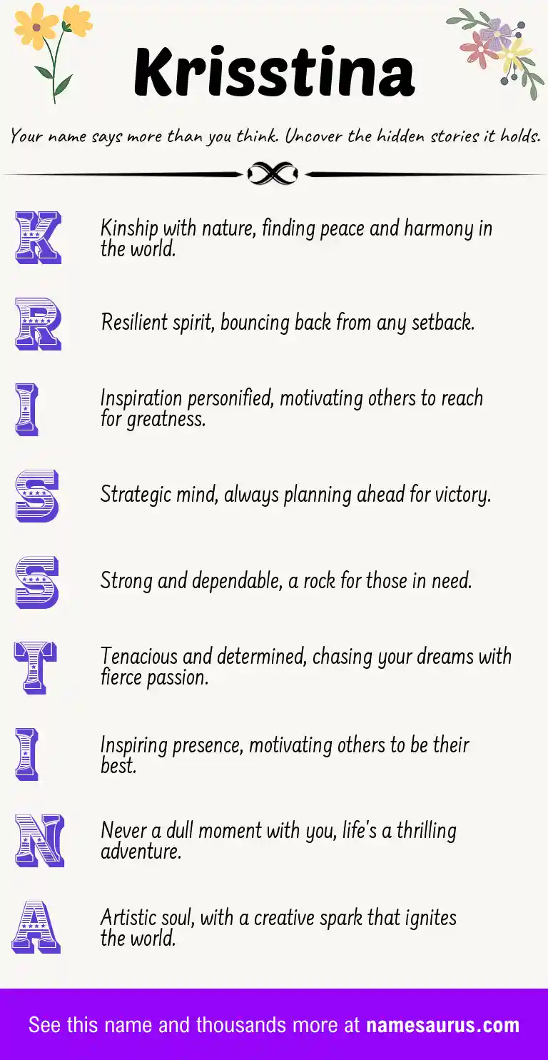 Acrostic poem about Krisstina.