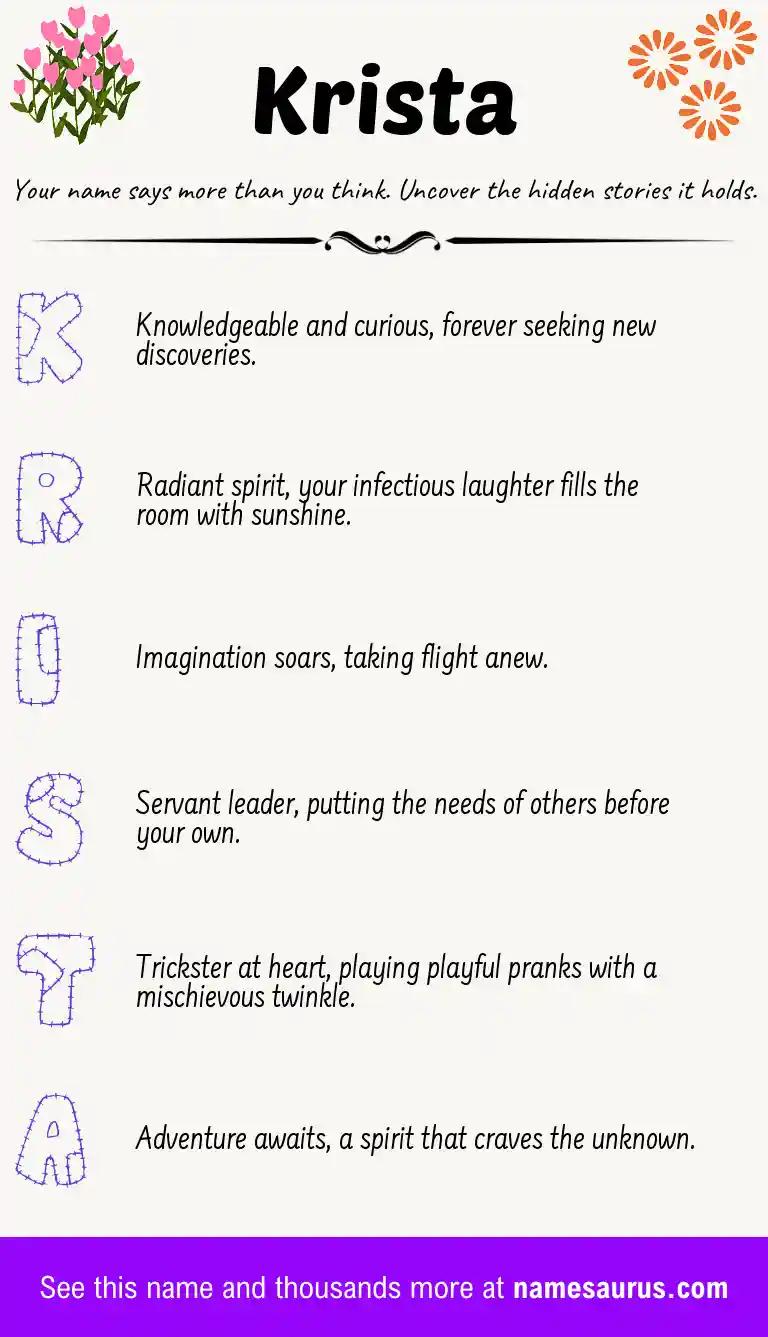 Acrostic poem about Krista.