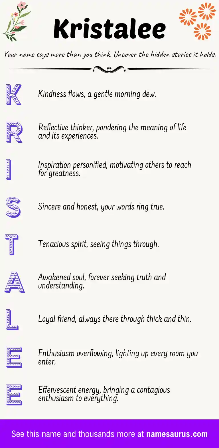 Acrostic poem about Kristalee.
