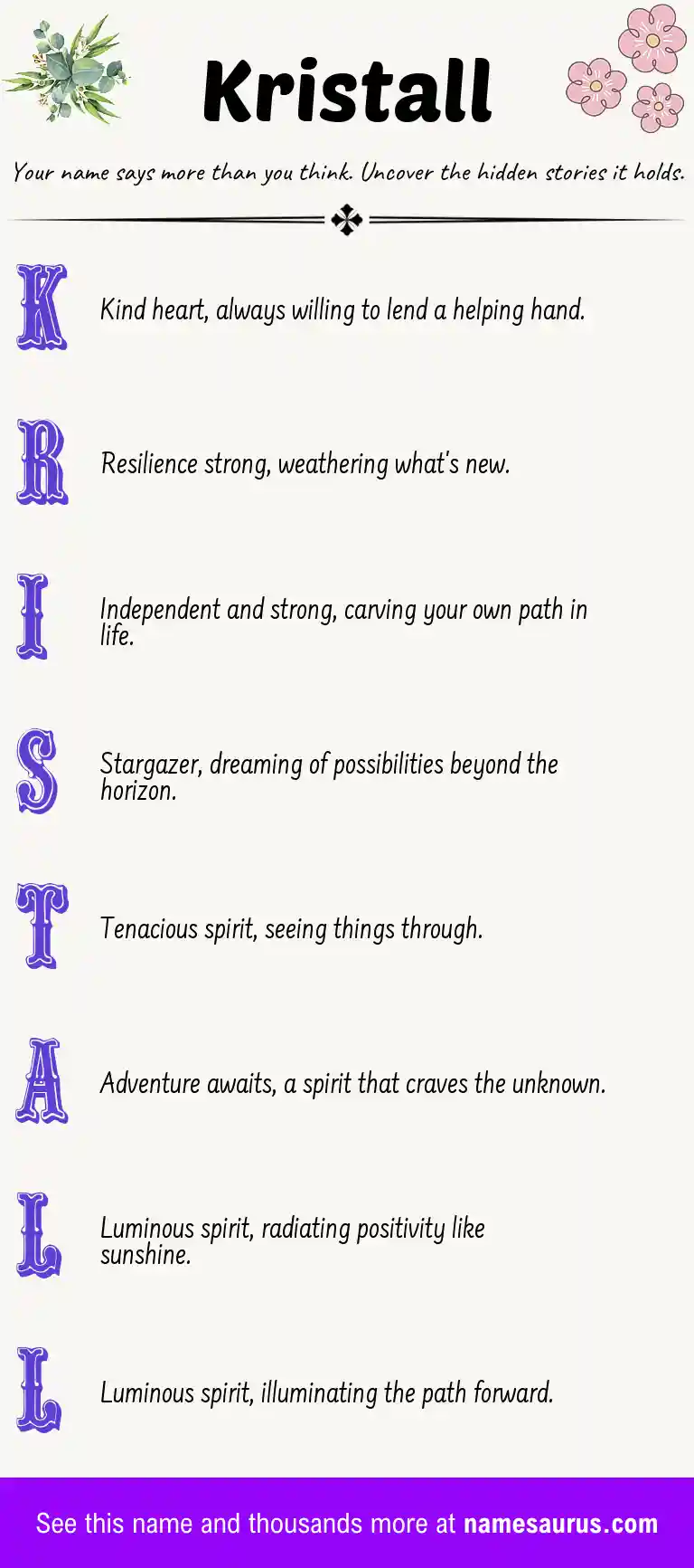 Acrostic poem about Kristall.