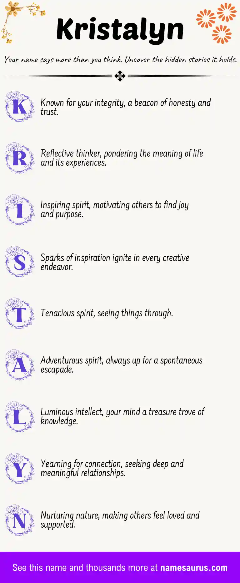 Acrostic poem about Kristalyn.