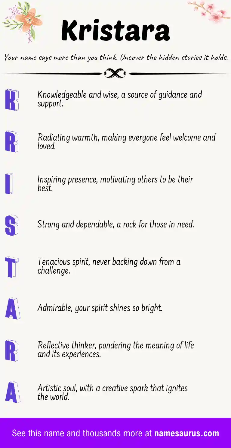 Acrostic poem about Kristara.